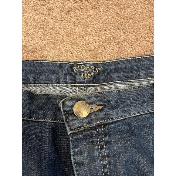 Riders By Lee Womens Custom Bleach Art Jeans Size 18 P Blue Denim Star Flower - Picture 6 of 8